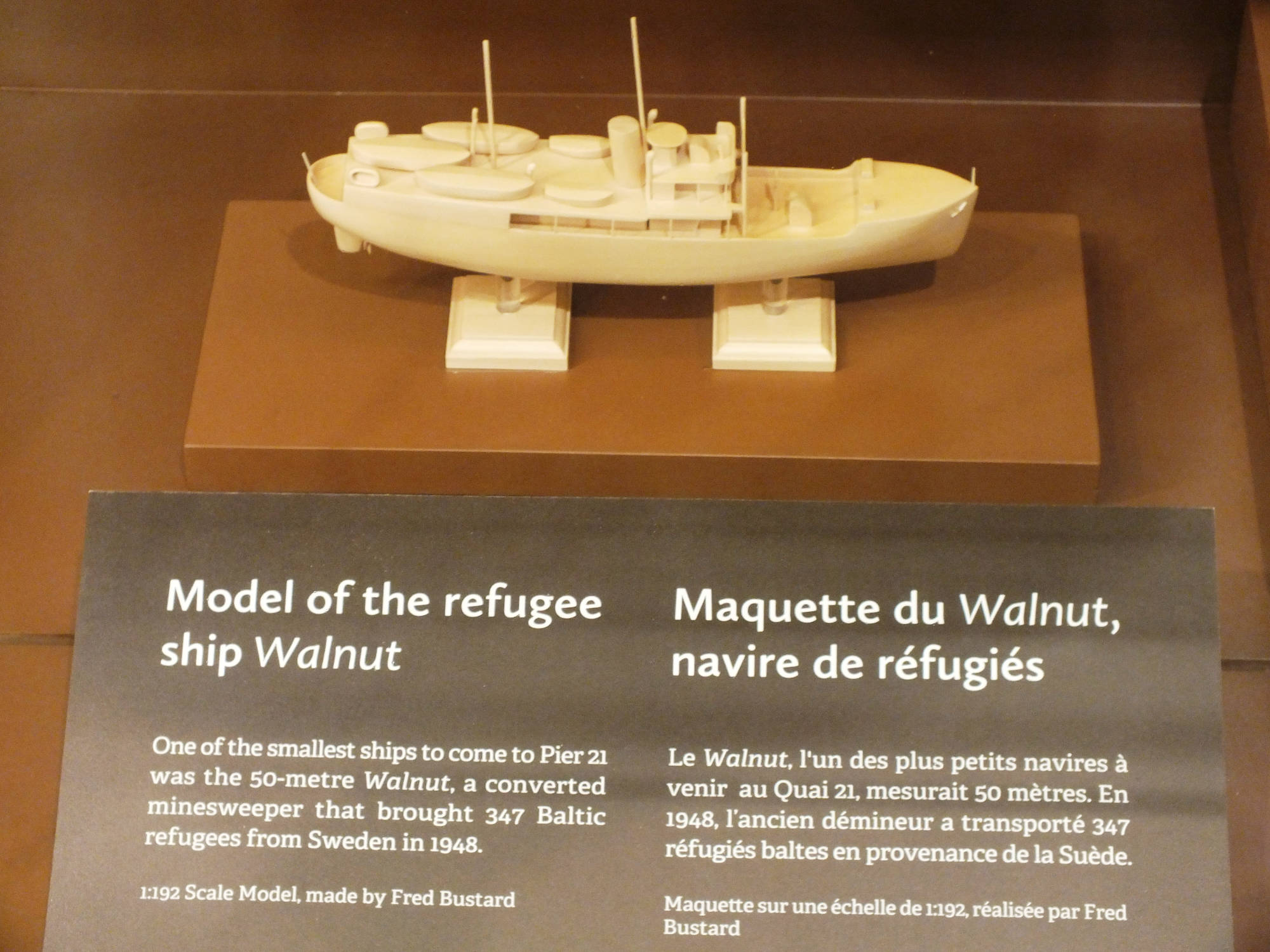 Model of refugee ship Walnut